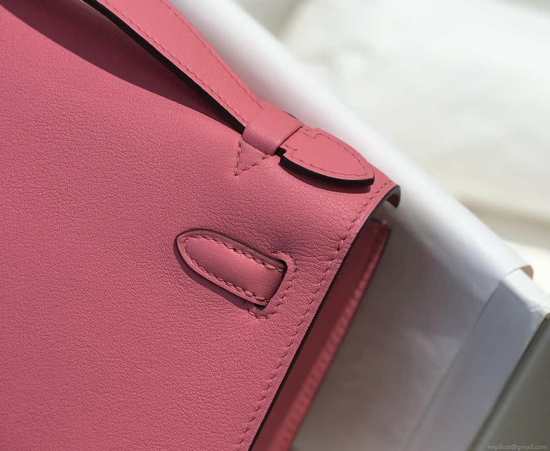 Hermes Mini Kelly Pouchette Swift Leather clutch bag Gold H230250