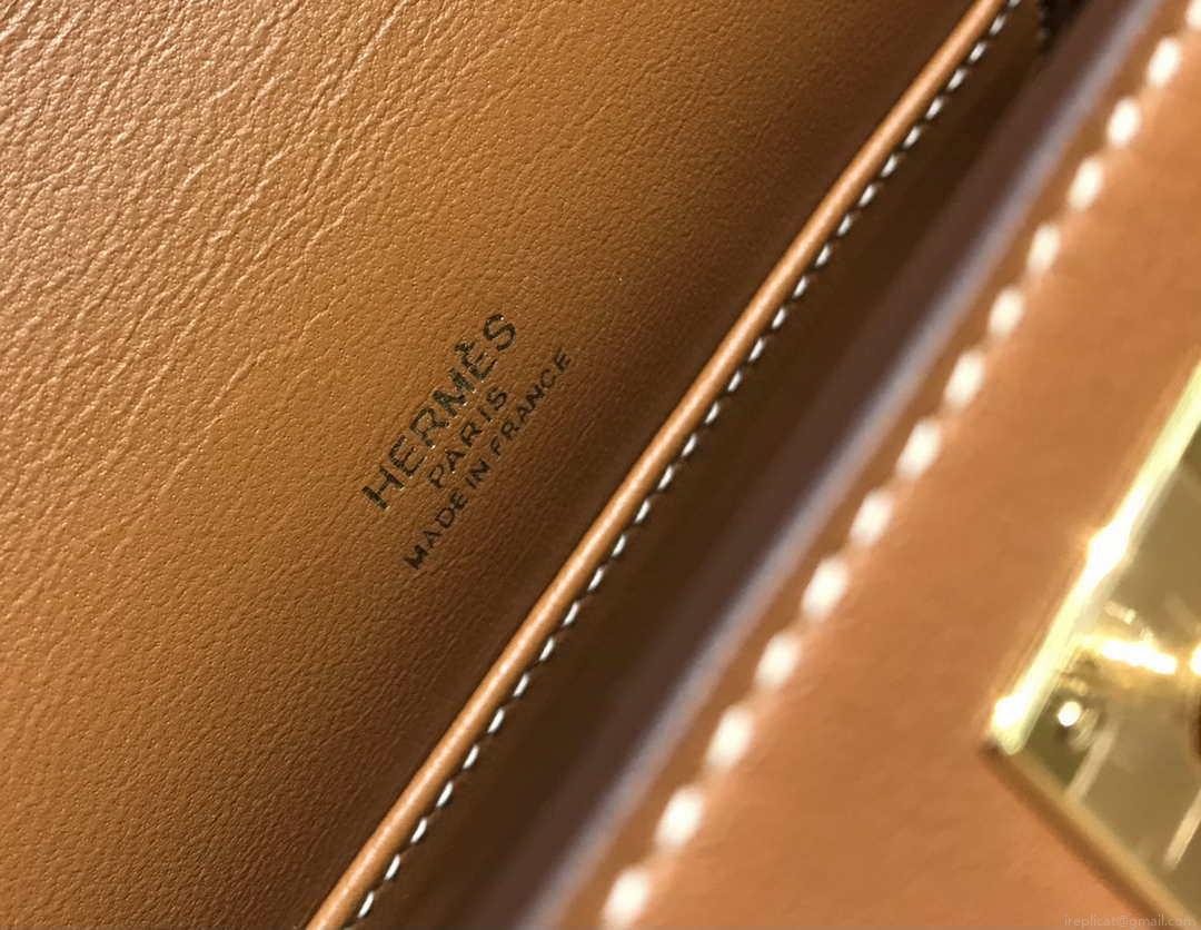 Hermes Kelly Pouchette Swift Leather clutch bag Gold H230265