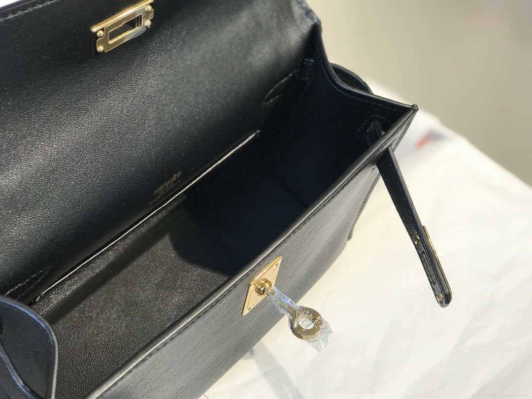 Hermes Kelly Pouchette Swift Leather clutch bag Gold H230270