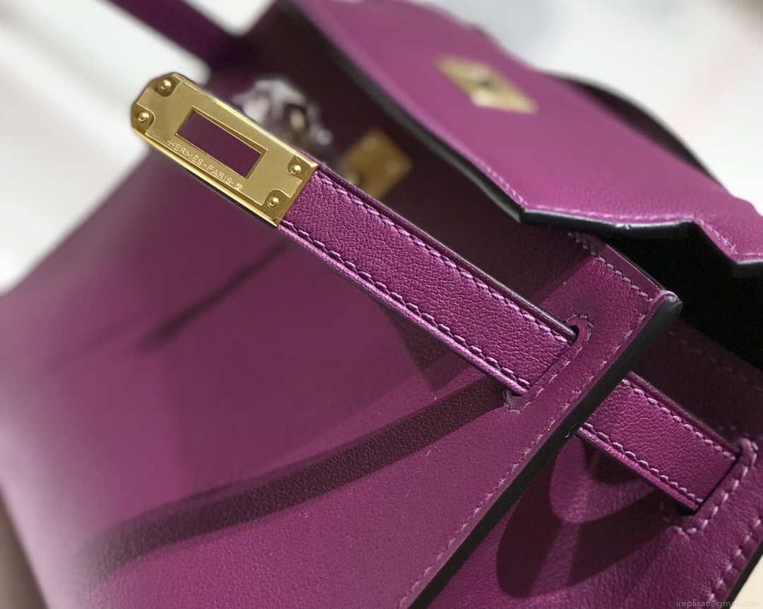 Hermes Kelly Pouchette Swift Leather clutch bag Gold H230273