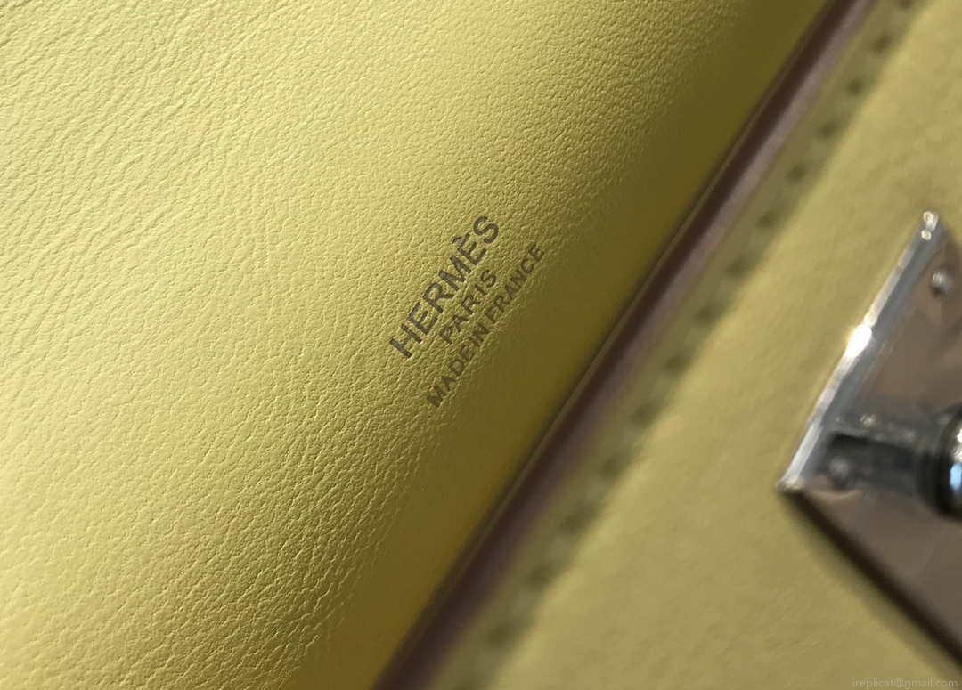 Hermes Kelly Pouchette Swift Leather clutch bag Silver H230260