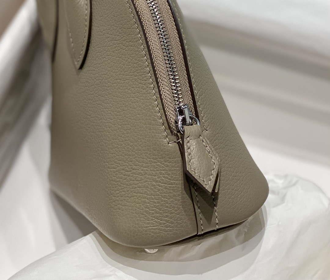 Hermes 316419 Bolide 1923 Mini Leather Bag Gray H900965
