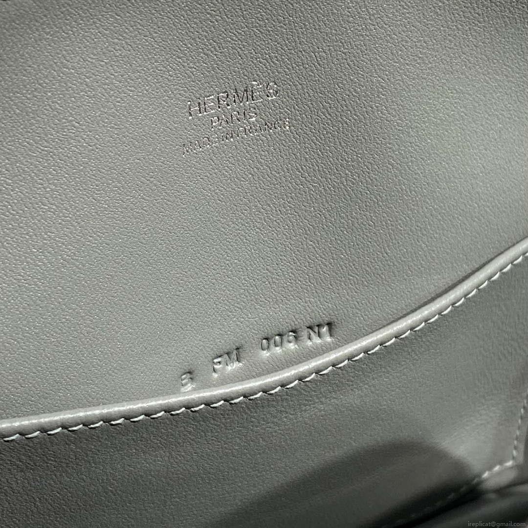 Hermes 316419 Bolide 1923 Mini Leather Bag Elephant Gray H900966