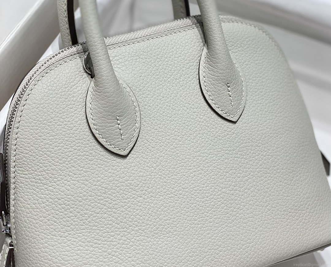 Hermes 316419 Bolide 1923 Mini Leather Bag pearl Gray H900967