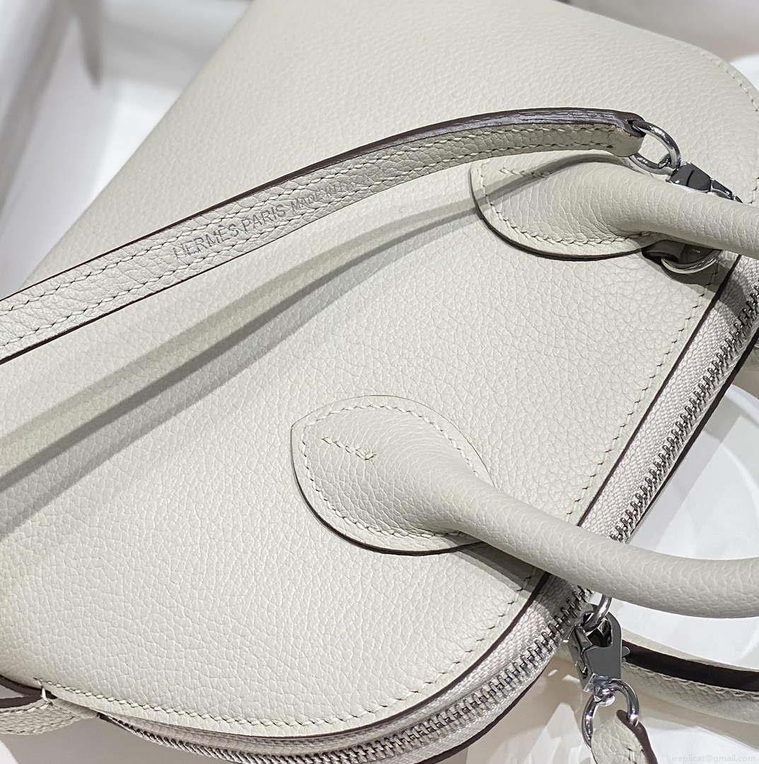 Hermes 316419 Bolide 1923 Mini Leather Bag pearl Gray H900967