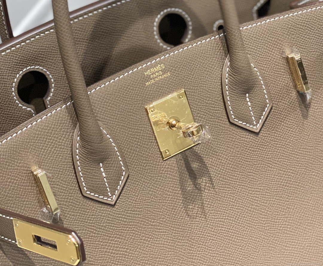 Hermes Birkin Designer Tote Bag Epsom Leather 28369 elephant Gray
