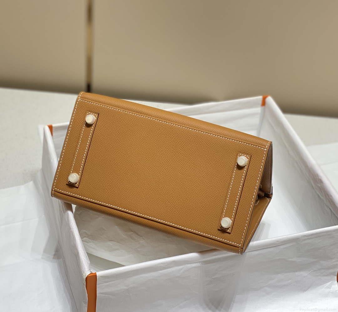 Hermes Birkin Designer Tote Bag Epsom Leather 28371 Golden brown