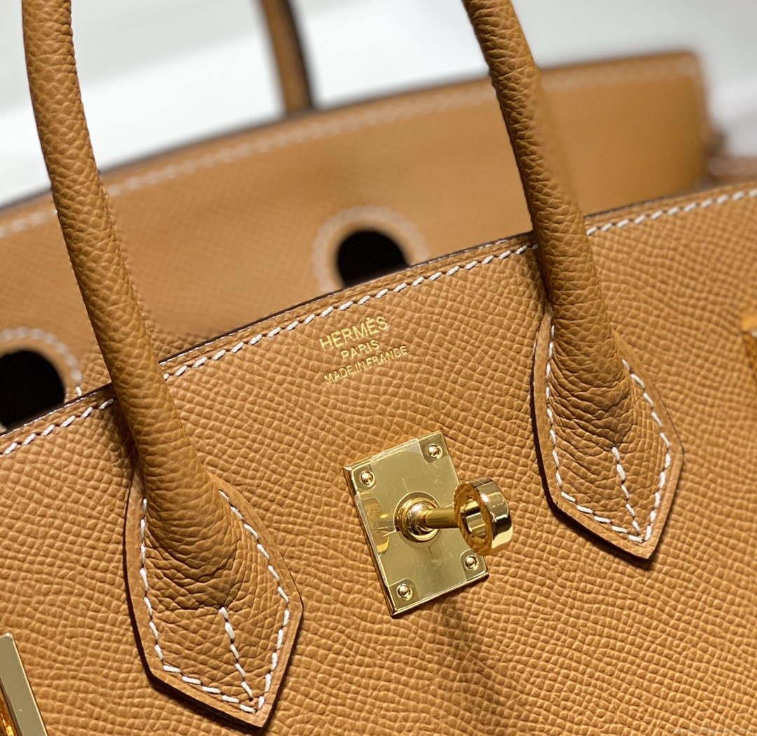 Hermes Birkin Designer Tote Bag Epsom Leather 28371 Golden brown