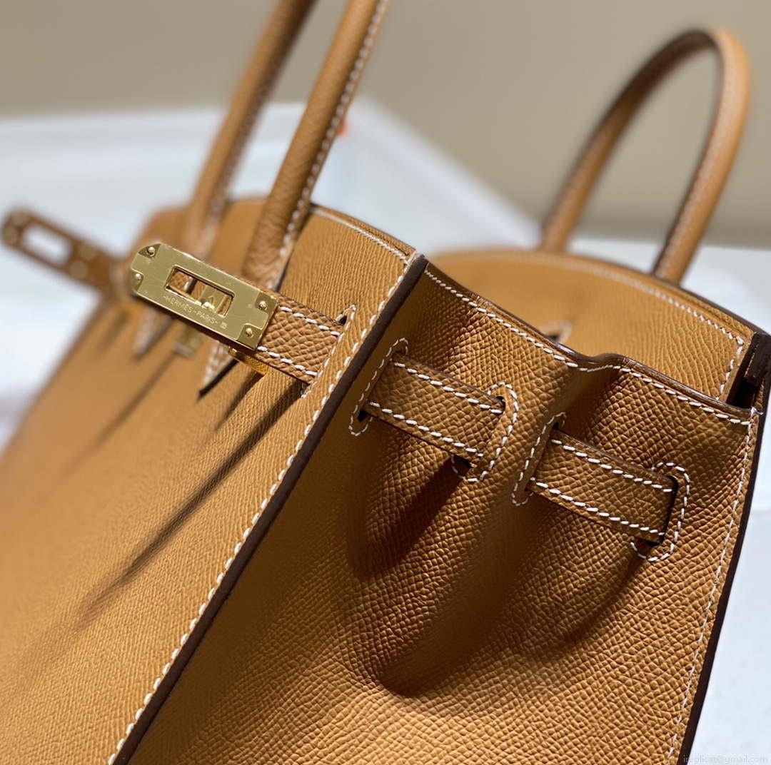 Hermes Birkin Designer Tote Bag Epsom Leather 28371 Golden brown