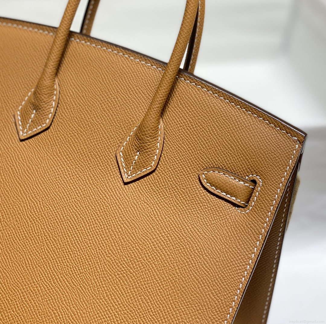 Hermes Birkin Designer Tote Bag Epsom Leather 28371 Golden brown