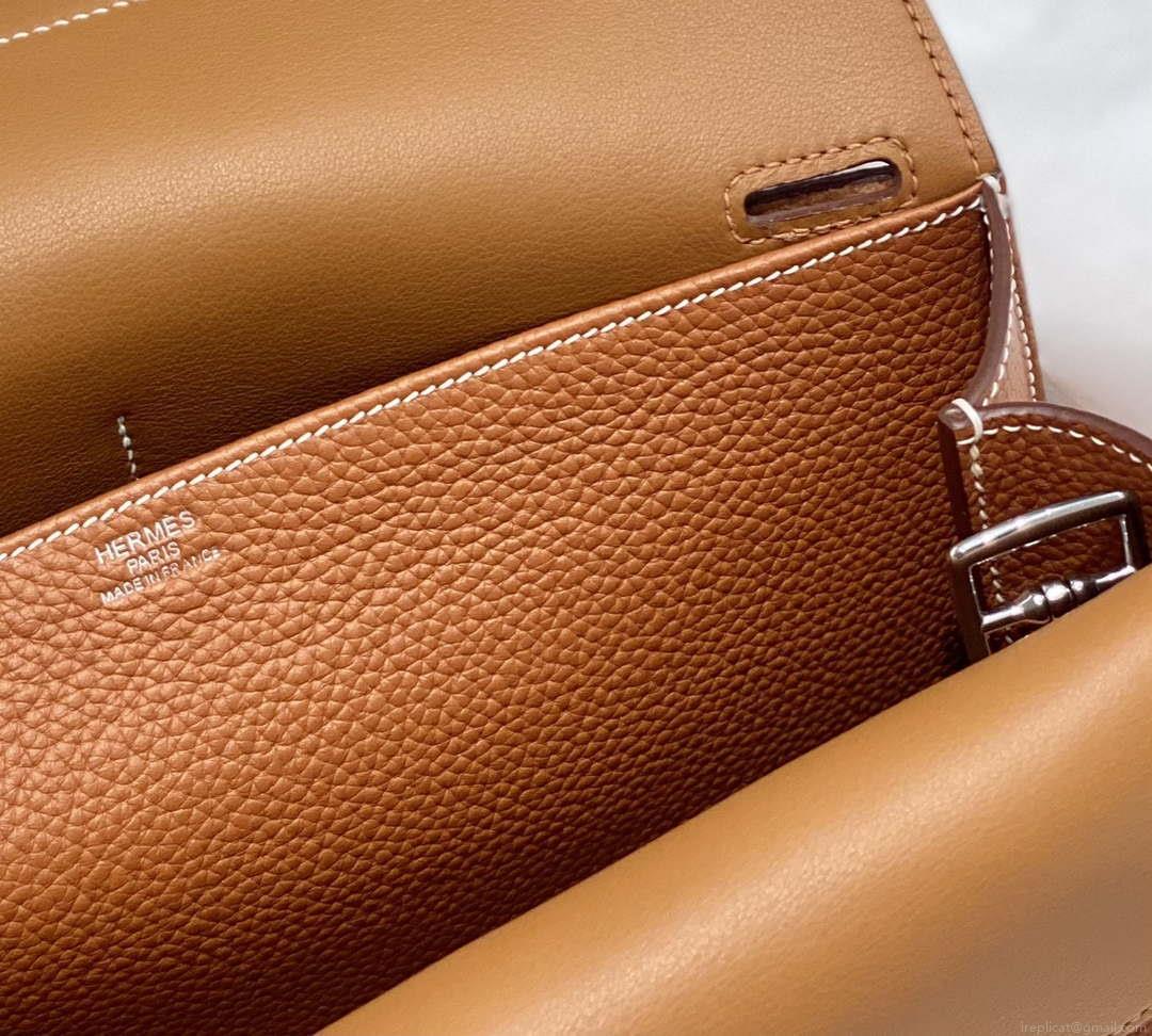 Hermes halzan 25 clemence stamp B Silver H98802