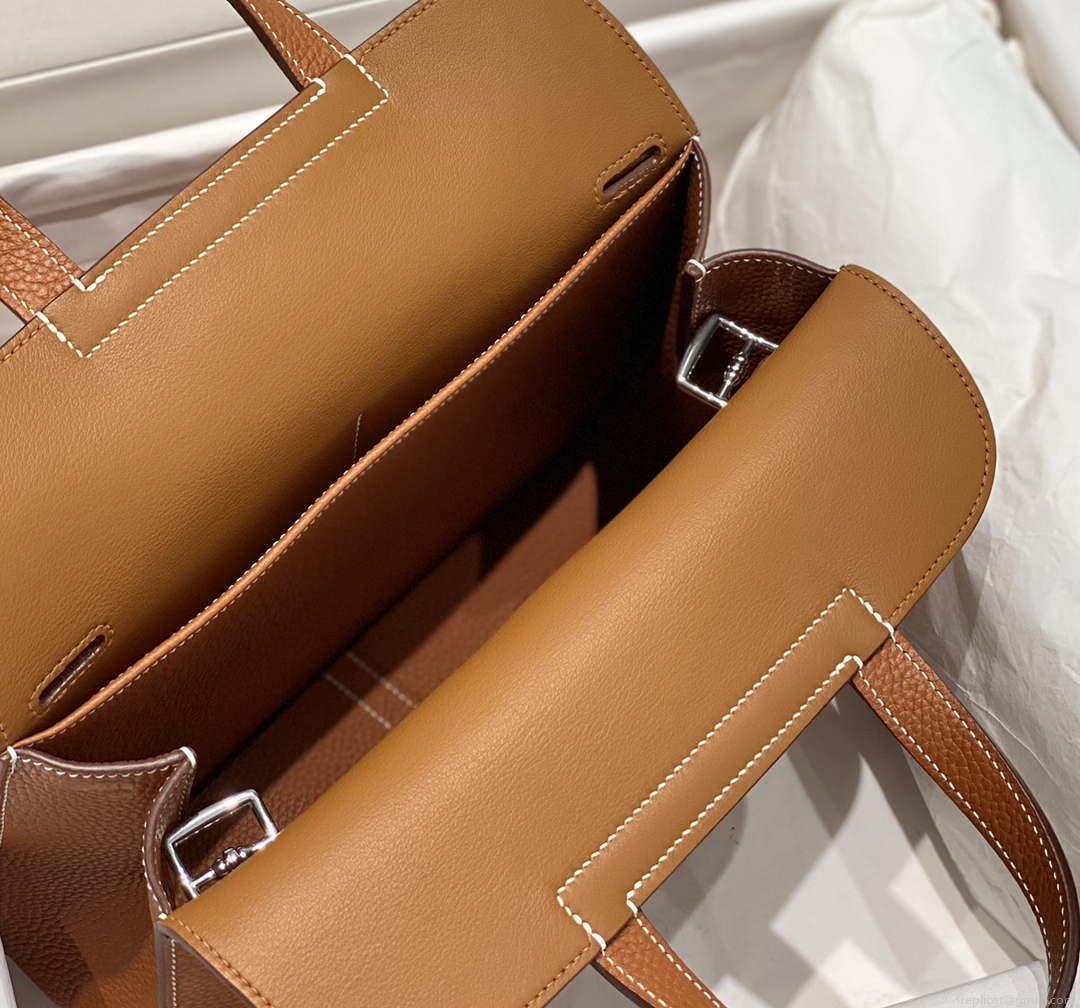 Hermes halzan 25 clemence stamp B Silver H98802