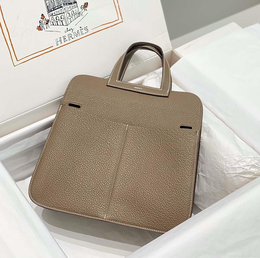 Hermes halzan 25 clemence stamp B Silver H98803