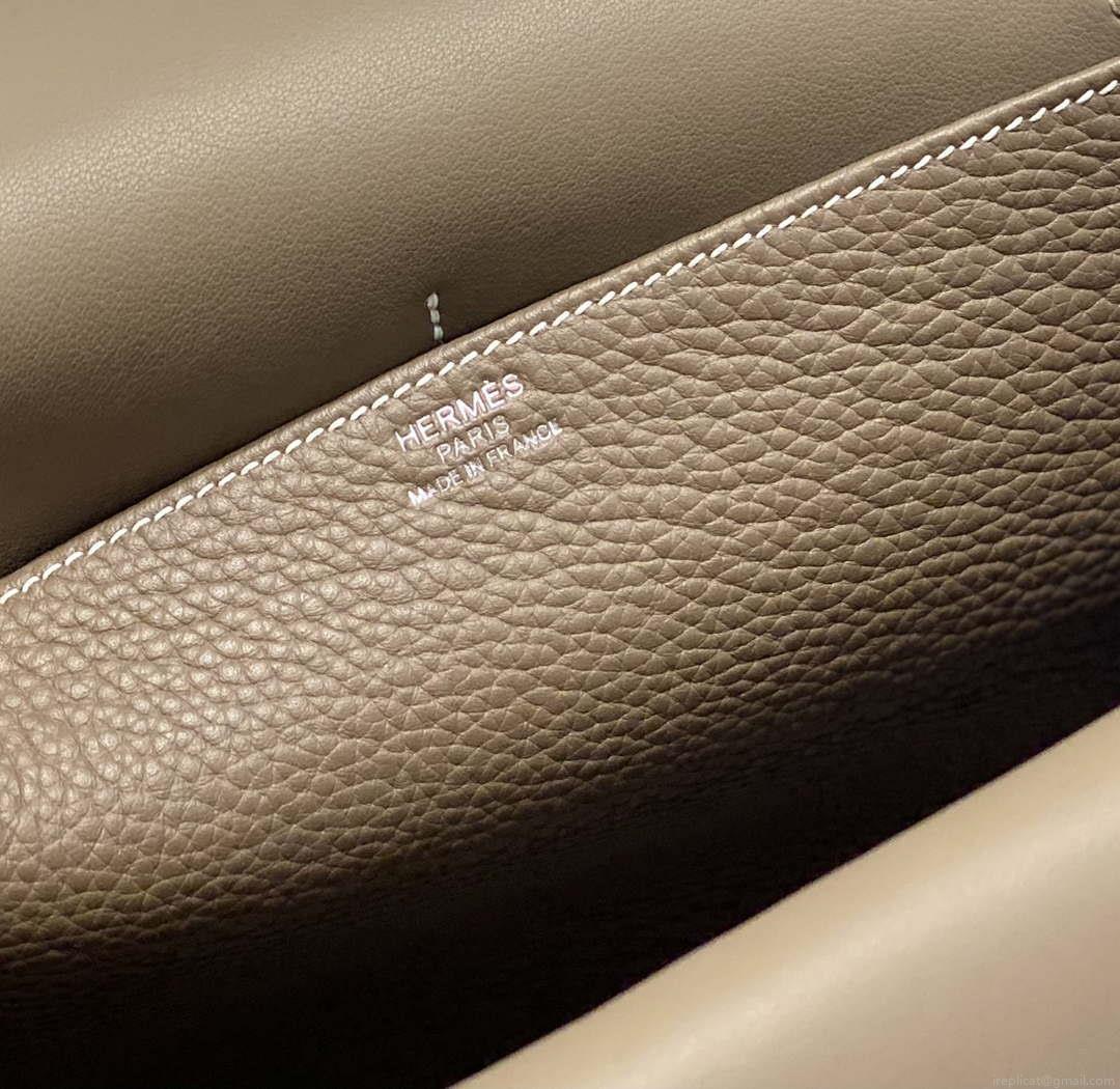 Hermes halzan 25 clemence stamp B Silver H98803