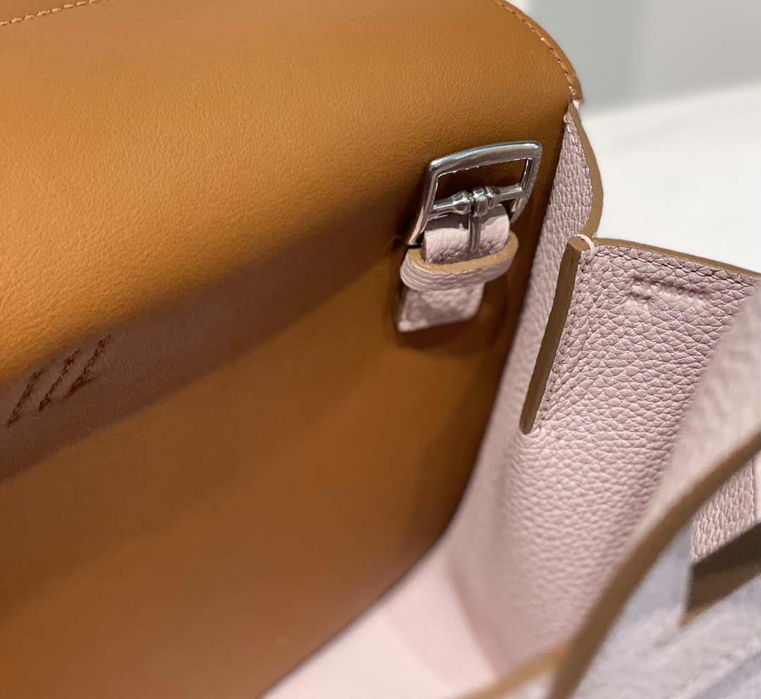 Hermes halzan 25 clemence stamp B Silver H98805