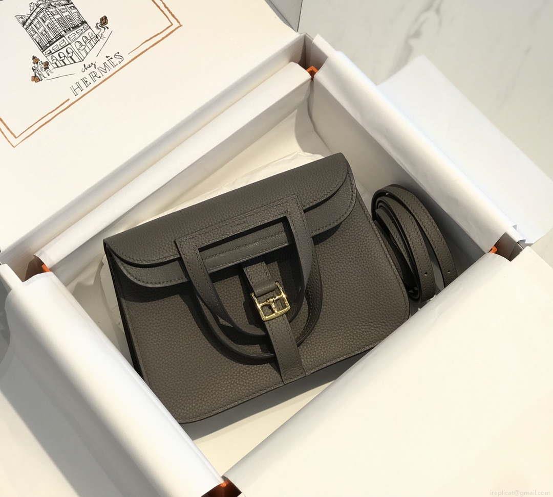 Hermes halzan clemence stamp B Gold H98809