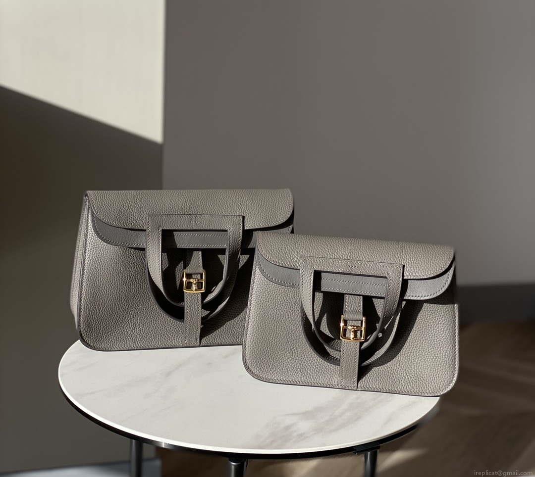 Hermes halzan clemence stamp B Gold H98809