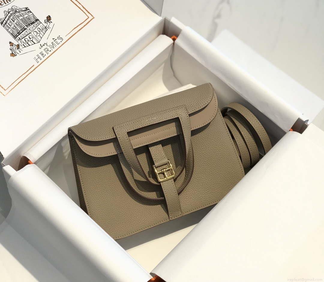 Hermes halzan clemence stamp B Gold H98811