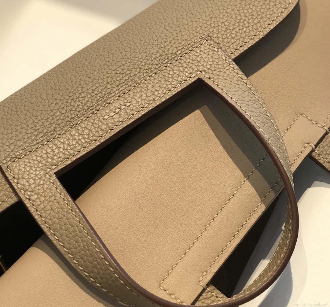 Hermes halzan clemence stamp B Gold H98811