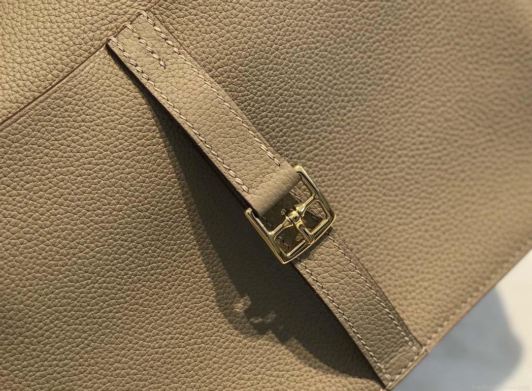 Hermes halzan clemence stamp B Gold H98811
