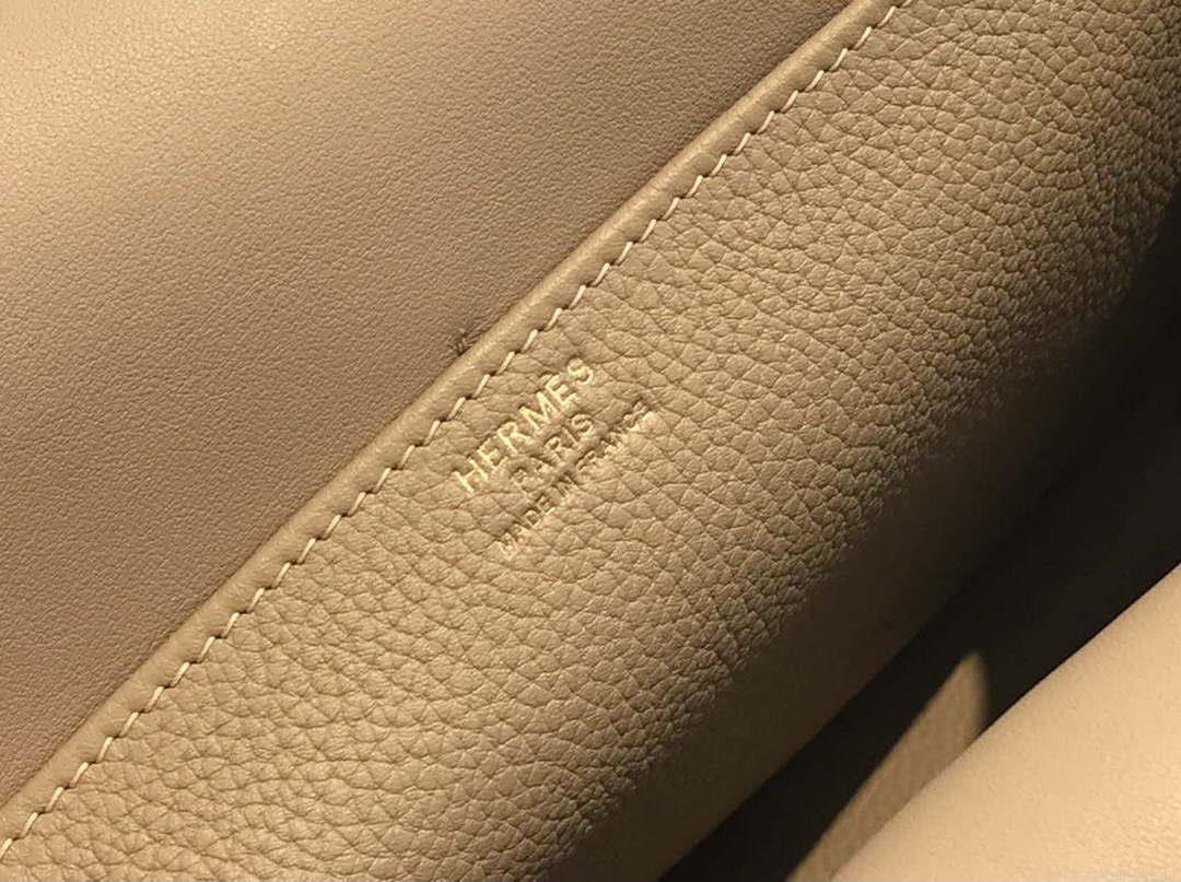 Hermes halzan clemence stamp B Gold H98811