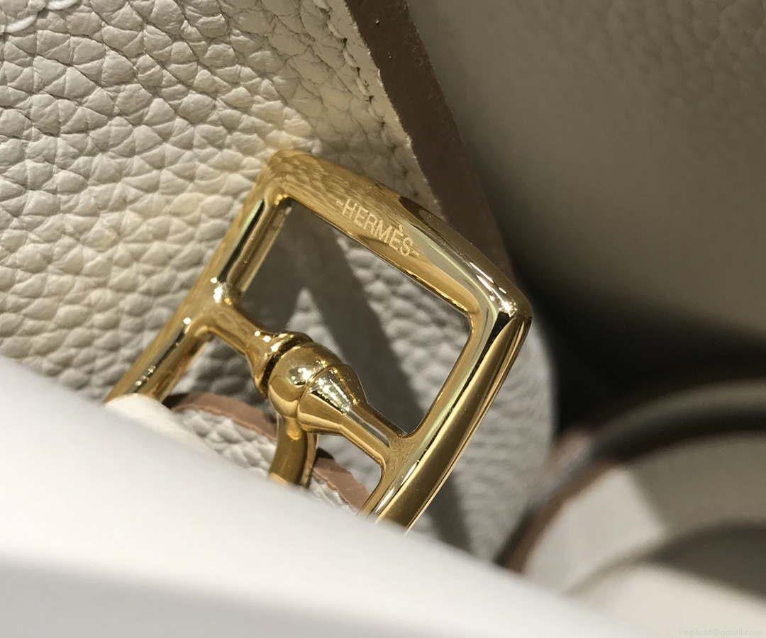 Hermes halzan clemence stamp B Gold H98812