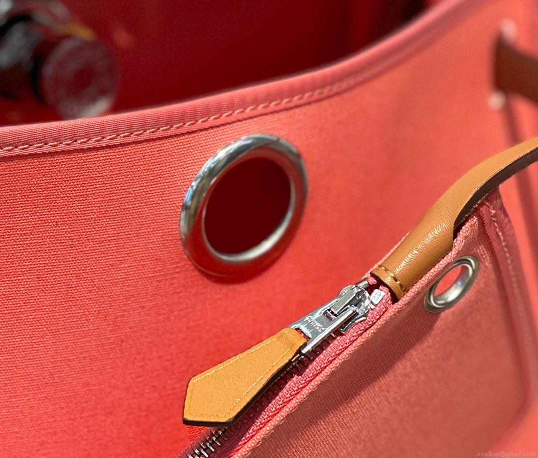 Hermes H082835CKAC Herbag Zip 31 Bag in Black Hunter Leather and Canvas H60041