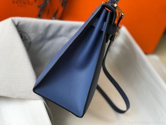 Hermes Sellier Kelly 28cm of Epsom Leather Bag 20338 Blue