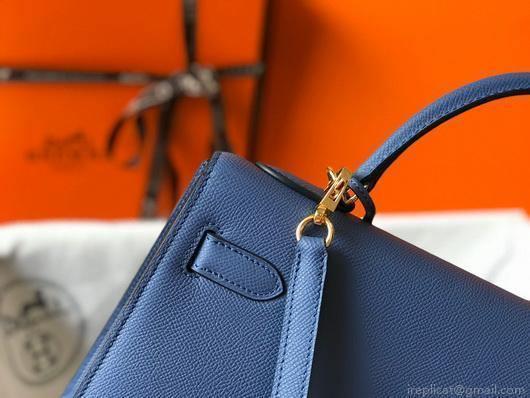Hermes Sellier Kelly 28cm of Epsom Leather Bag 20338 Blue