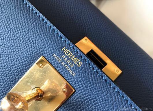 Hermes Sellier Kelly 28cm of Epsom Leather Bag 20338 Blue