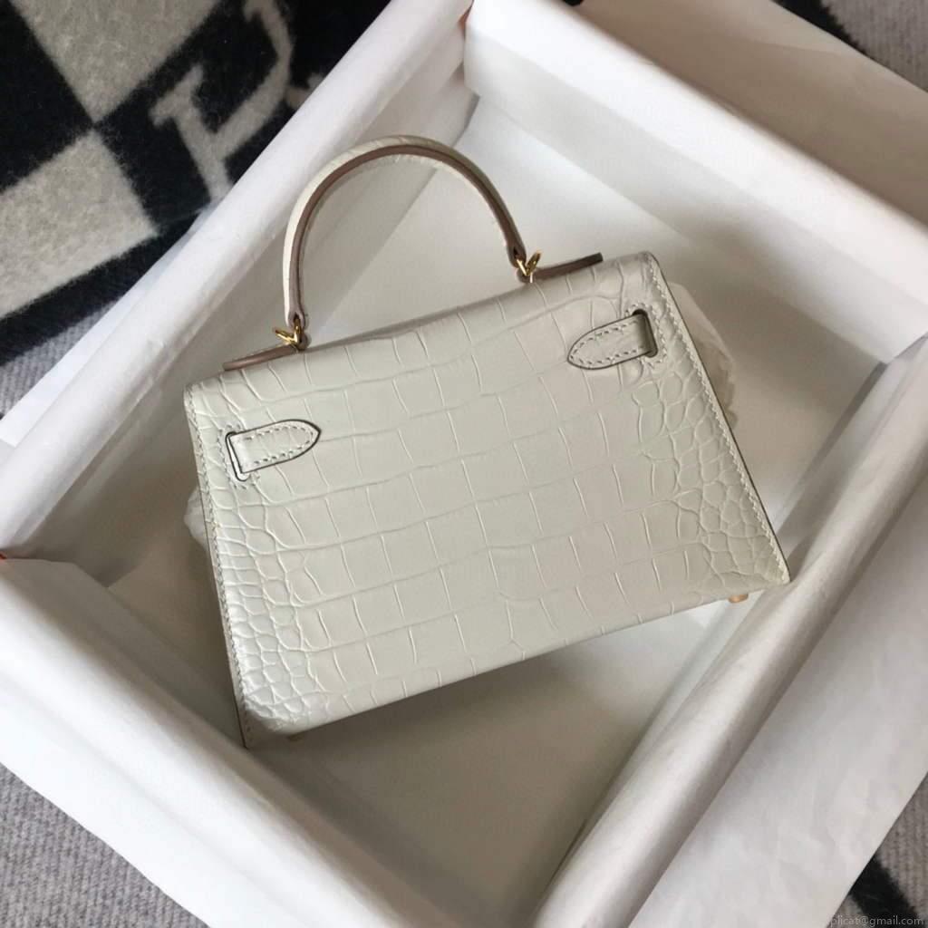 Hermes Kelly Bag Designer Hermes 19CM Shoulder Mini Bag Beige 20453