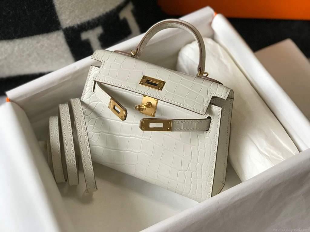 Hermes Kelly Bag Designer Hermes 19CM Shoulder Mini Bag Beige 20453