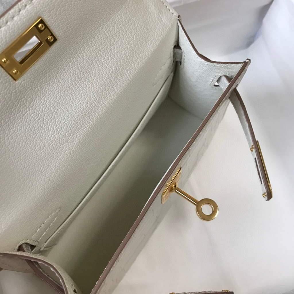 Hermes Kelly Bag Designer Hermes 19CM Shoulder Mini Bag Beige 20453