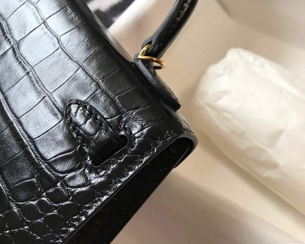 Hermes Kelly Bag Designer Hermes 19CM Shoulder Mini Bag Black 20450