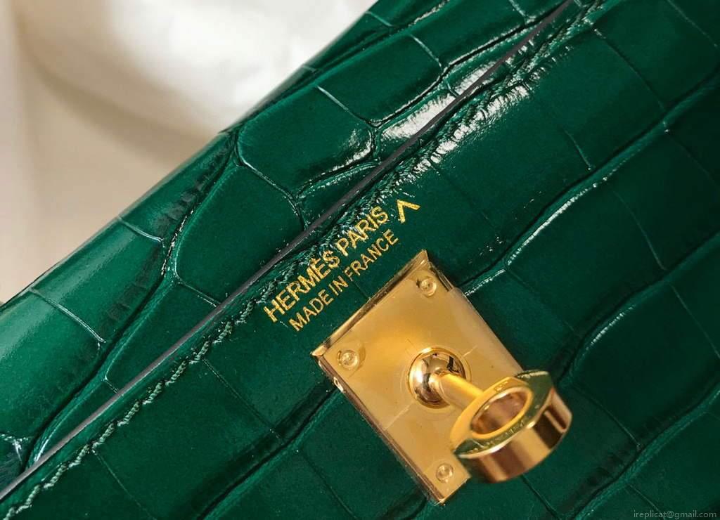 Hermes Kelly Bag Designer Hermes 19CM Shoulder Mini Bag Green 20452