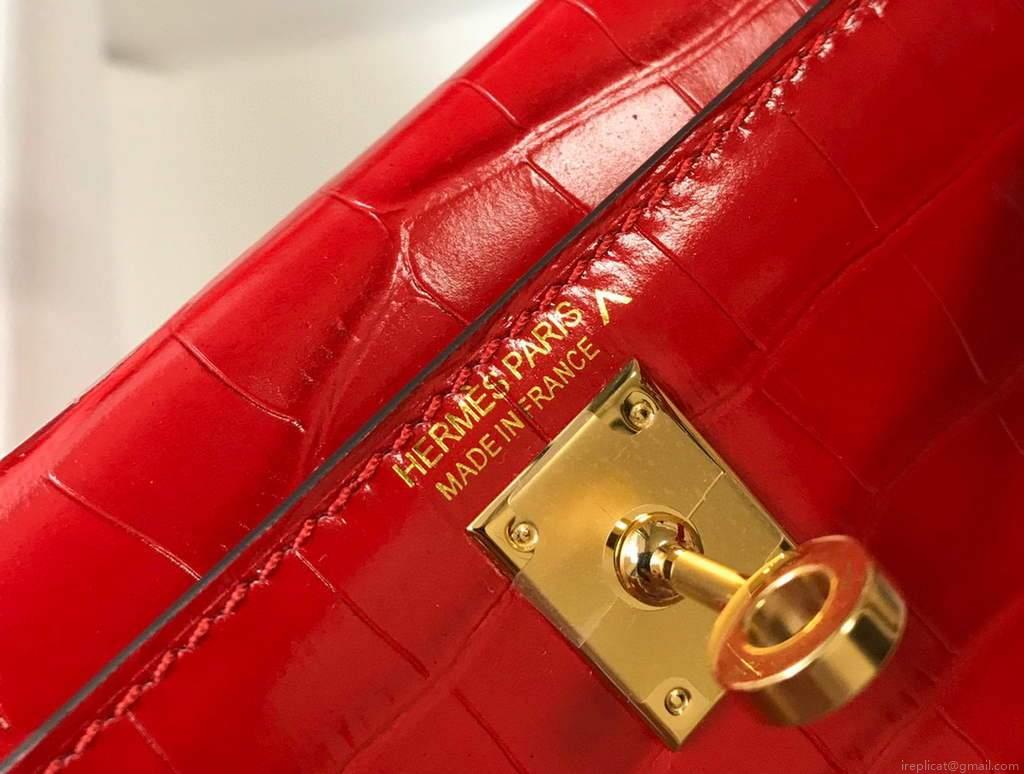 Hermes Kelly Bag Designer Hermes 19CM Shoulder Mini Bag Red 20454