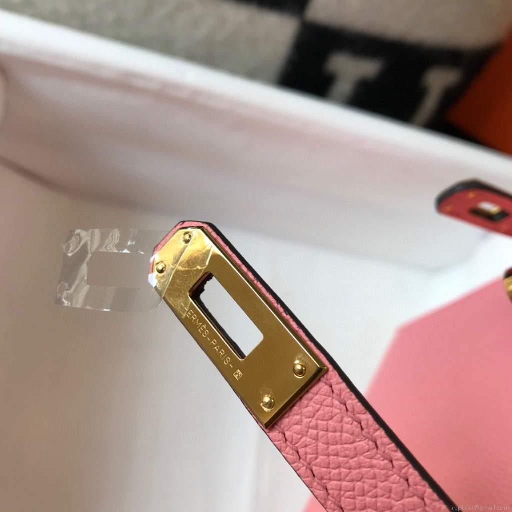 Hermes Kelly Bag Hermes 19CM Epsom Shoulder Mini Bag Pink 20477