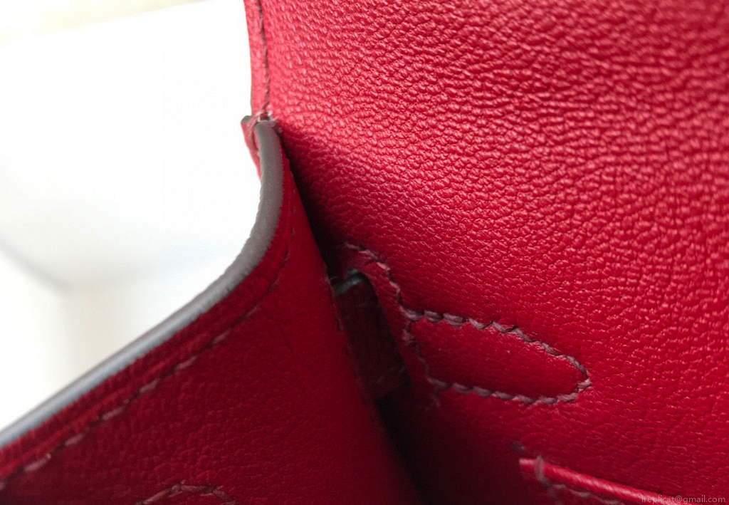 Hermes Kelly Bag Hermes 19CM Epsom Shoulder Mini Bag Wine red 20462