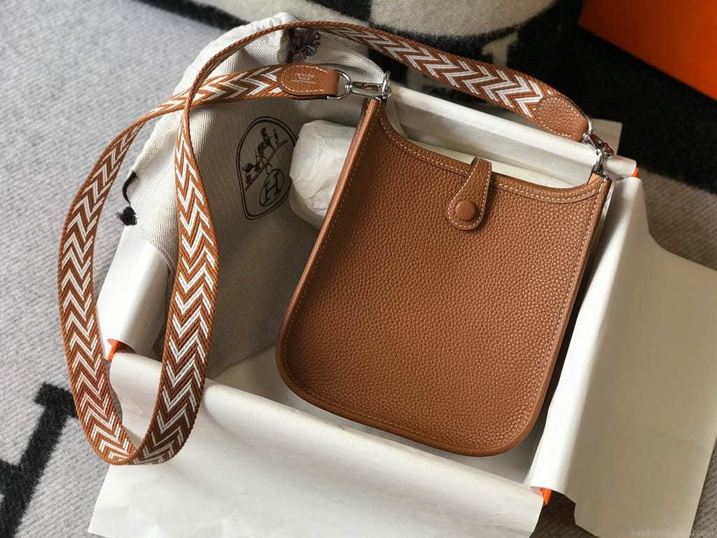 Hermes Evelyne Bag Designer Hermes Mini Crossbody Real Bag 20422 Brown
