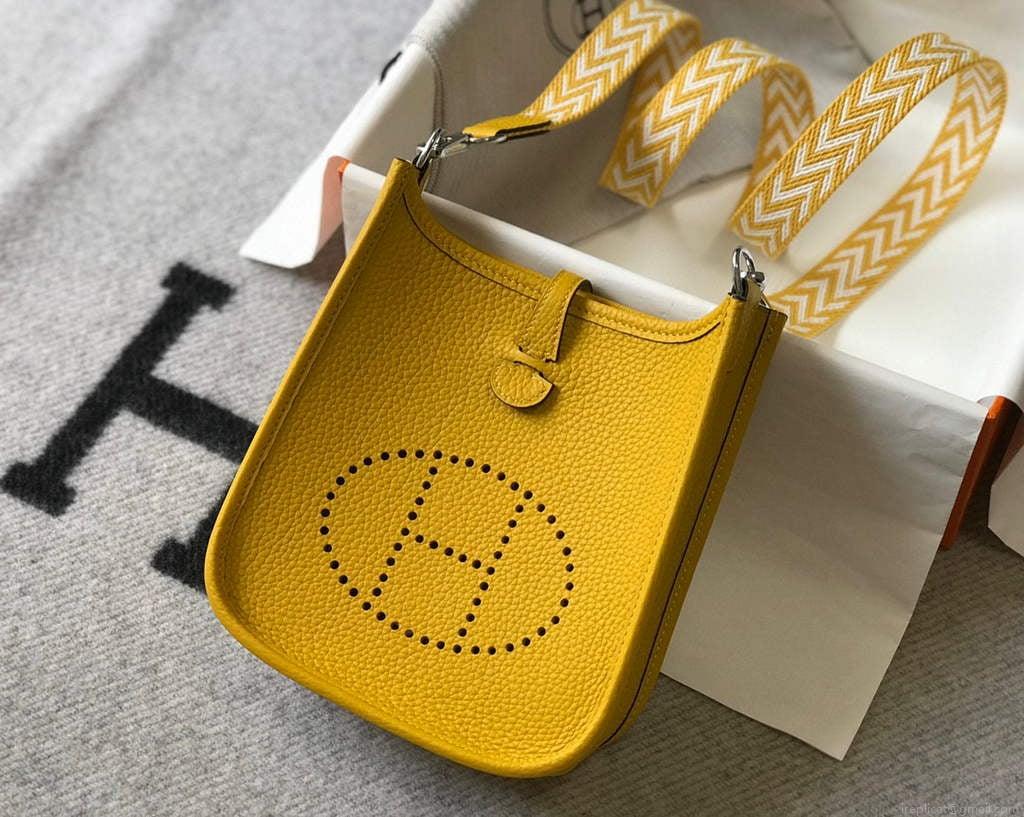 Hermes Evelyne Bag Designer Hermes Mini Crossbody Real Bag 20426 Yellow