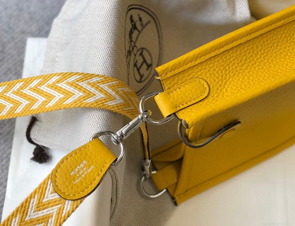 Hermes Evelyne Bag Designer Hermes Mini Crossbody Real Bag 20426 Yellow