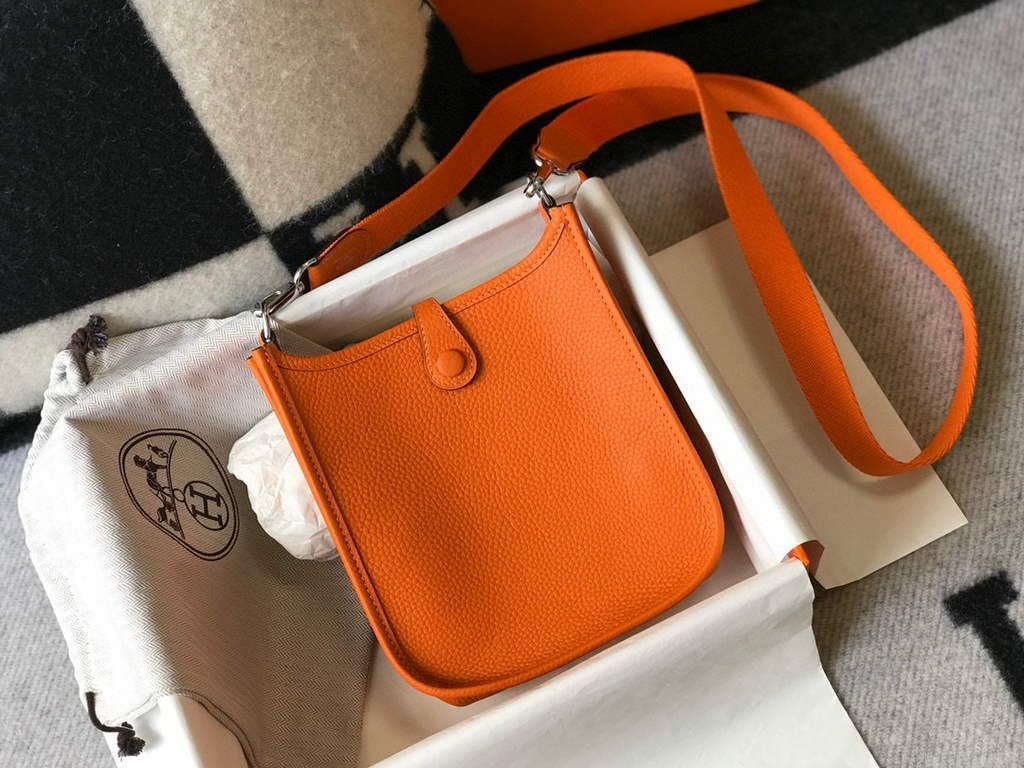 Hermes Evelyne Bag Designer Hermes Mini Crossbody Real Bag 20428 Orange