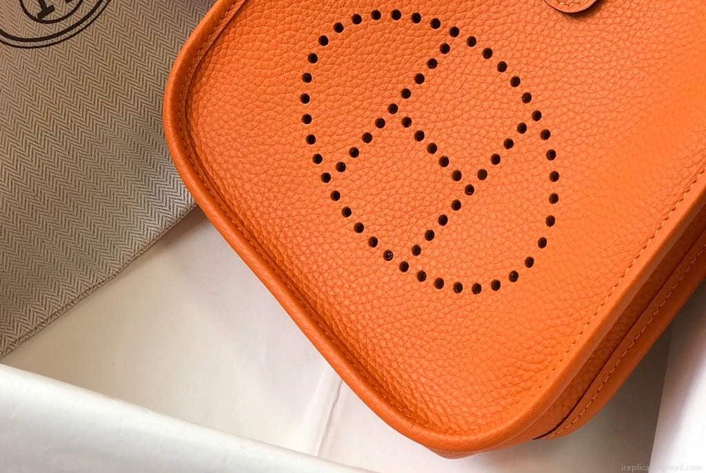 Hermes Evelyne Bag Designer Hermes Mini Crossbody Real Bag 20428 Orange