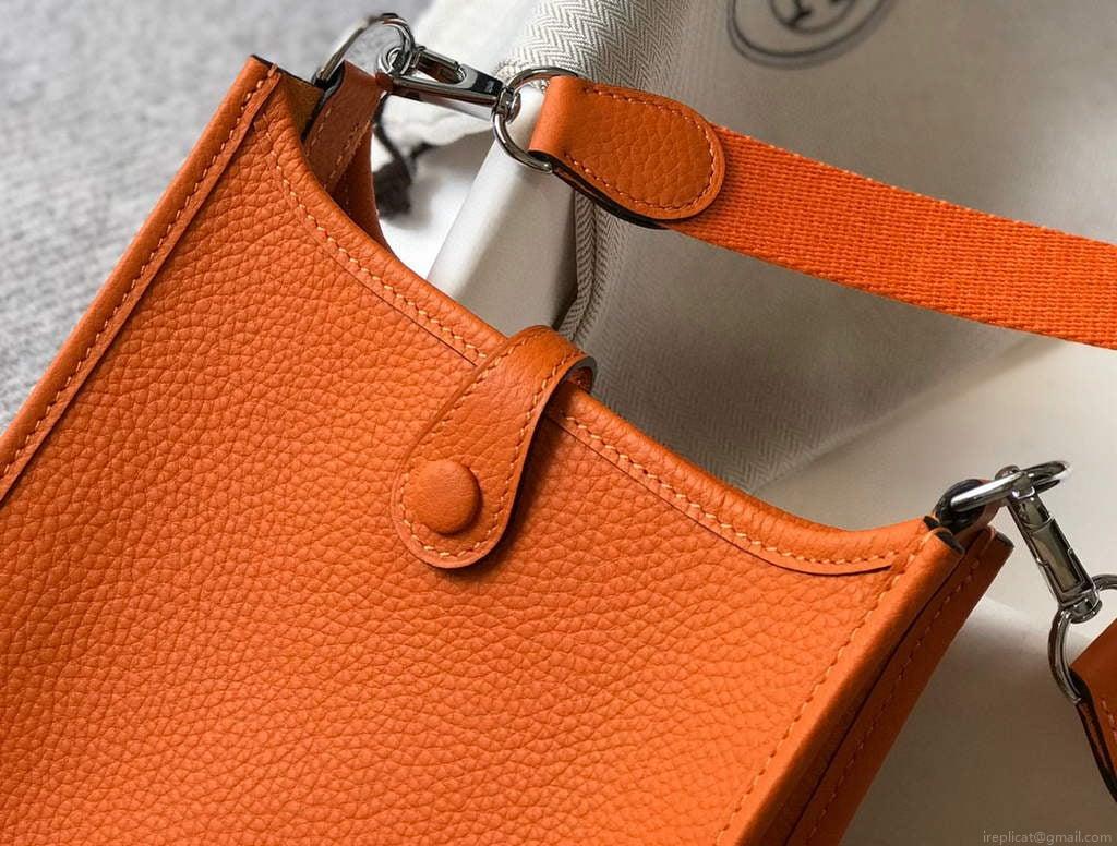 Hermes Evelyne Bag Designer Hermes Mini Crossbody Real Bag 20428 Orange