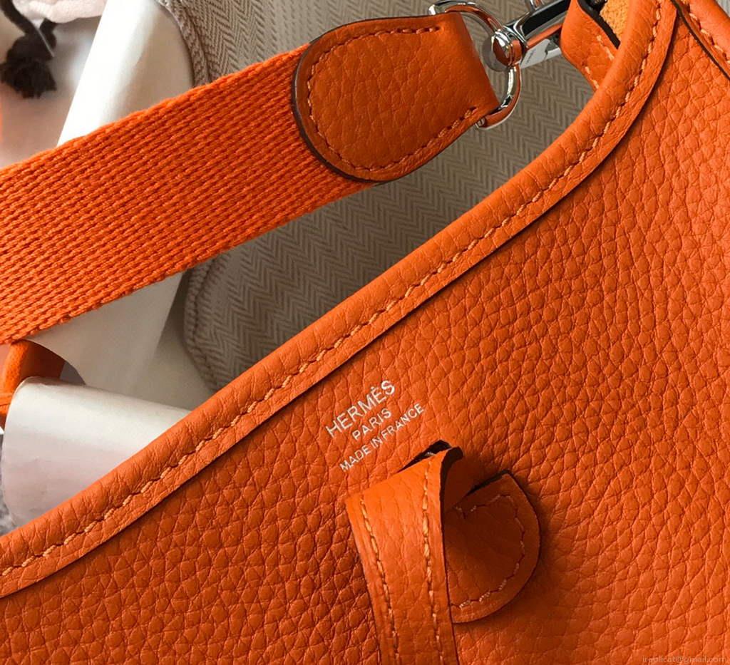 Hermes Evelyne Bag Designer Hermes Mini Crossbody Real Bag 20428 Orange