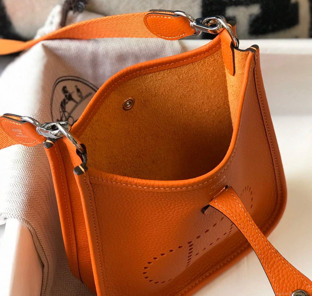Hermes Evelyne Bag Designer Hermes Mini Crossbody Real Bag 20428 Orange