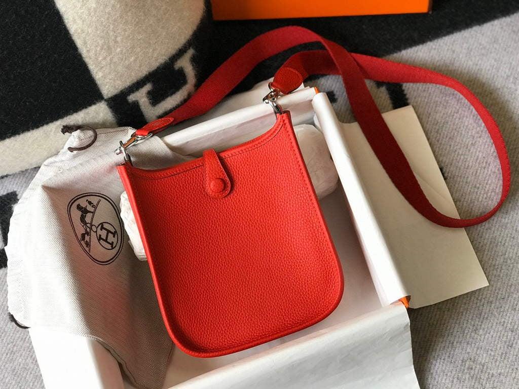 Hermes Evelyne Bag Designer Hermes Mini Crossbody Real Bag 20432 Red