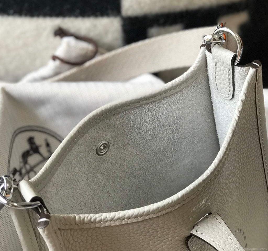Hermes Evelyne Bag Designer Hermes Mini Crossbody Real Bag 20435 White