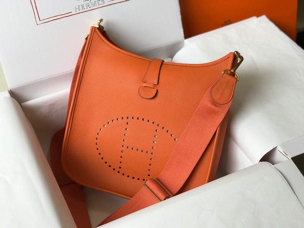 Hermes H083434 Evelyne III 29 bag Designer Hermes Shoulder Bag 203871 Orange