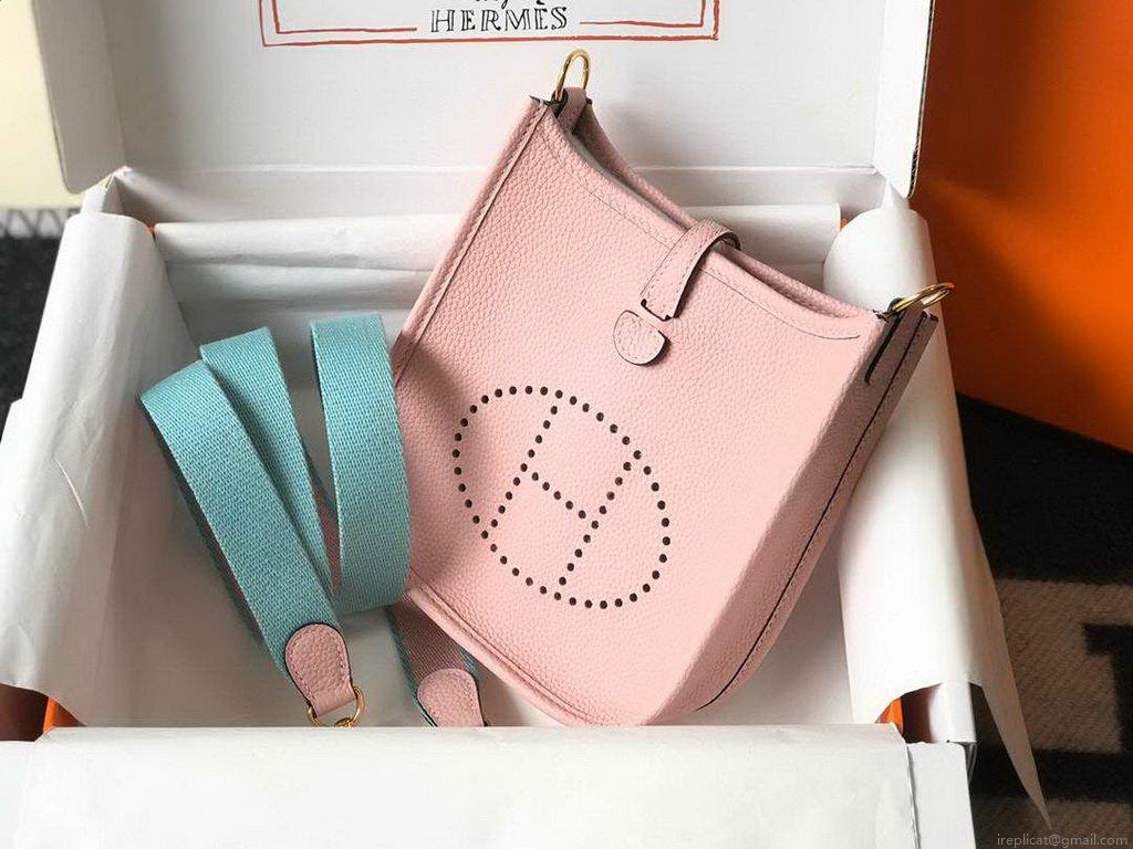 Hermes Evelyne Bag Designer Hermes Mini Crossbody Bag 20380 Gold Pink